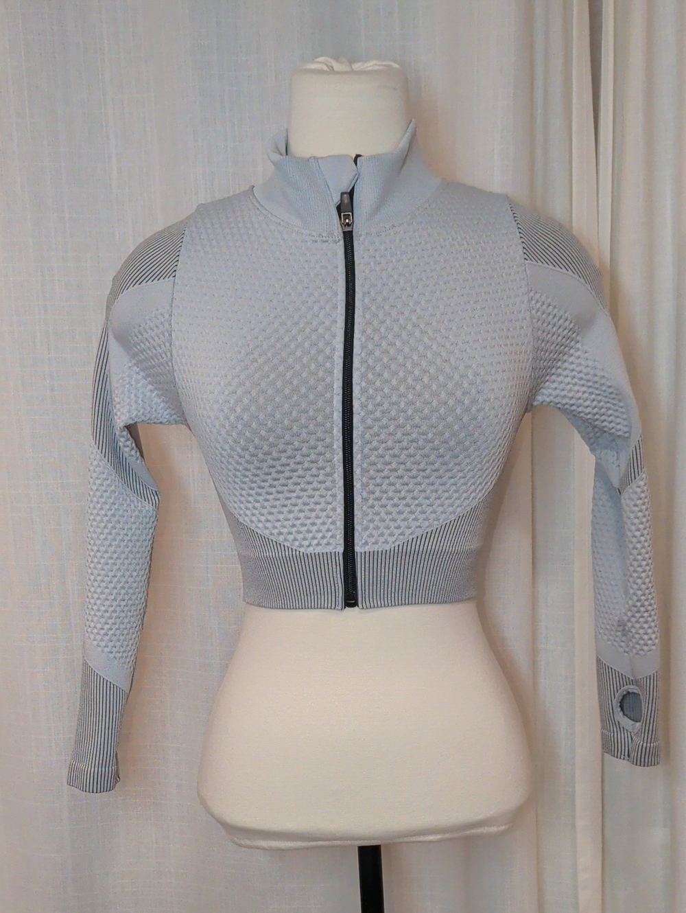 Zip-Up Cropped Performance Athletic Jacket